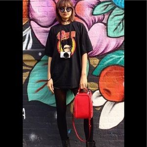 Alexander Wang red leather fashion handbag 😍❤️